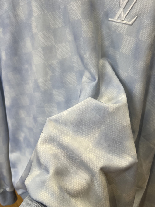 ルイヴィトン チェック柄刺繍りクルーネックのスウェットシャツ