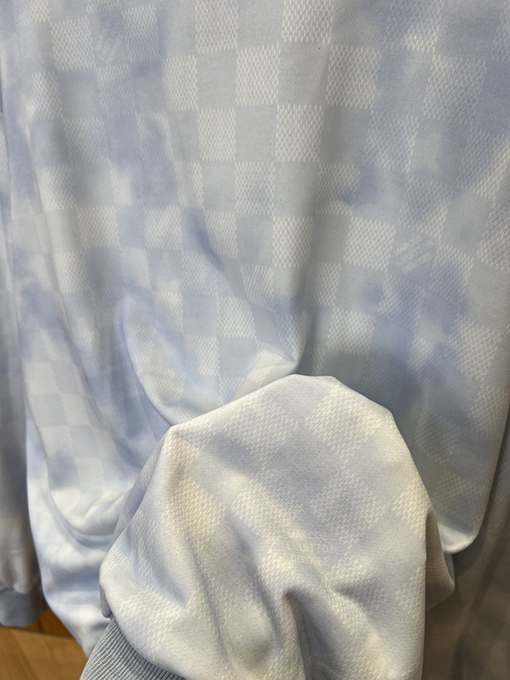 ルイヴィトン チェック柄刺繍りクルーネックのスウェットシャツ