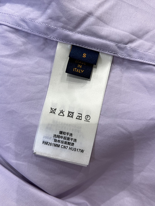 ルイヴィトン 花柄の透かし刺繍入り襟付き半袖シャツ