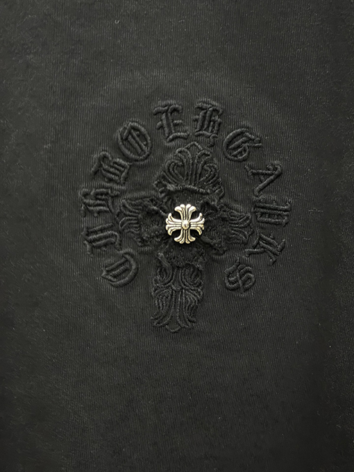 クロムハーツコピー アメリカンスタイルのウォッシュアップリケ刺繍入りカップル半袖Tシャツ