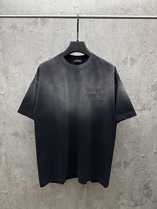 クロムハーツ アメリカンスタイルのウォッシュアップリケ刺繍りカップル半袖Tシャツ