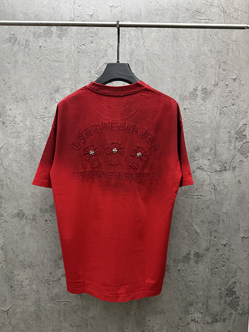 クロムハーツ アメリカンスタイルのウォッシュアップリケ刺繍りカップル半袖Tシャツ