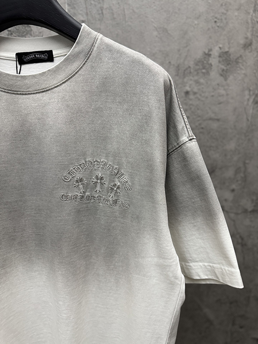 クロムハーツ アメリカンスタイルのウォッシュアップリケ刺繍りカップル半袖Tシャツ