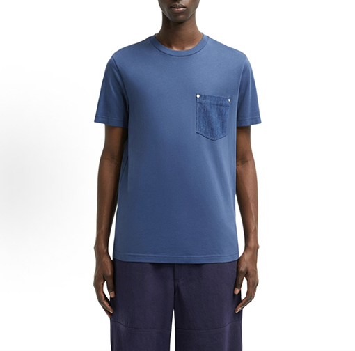 モンクレールコピー アームバンド付きデニムポケット付き半袖Tシャツ