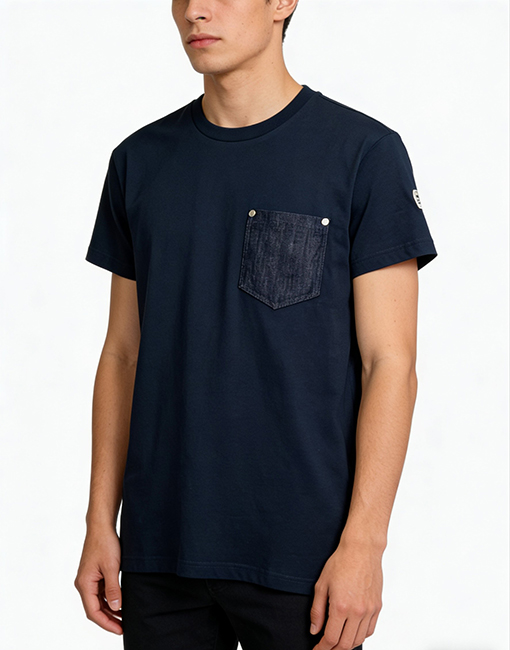 モンクレールコピー アームバンド付きデニムポケット付き半袖Tシャツ