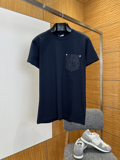 モンクレールコピー アームバンド付きデニムポケット付き半袖Tシャツ