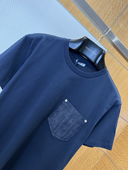 モンクレールコピー アームバンド付きデニムポケット付き半袖Tシャツ