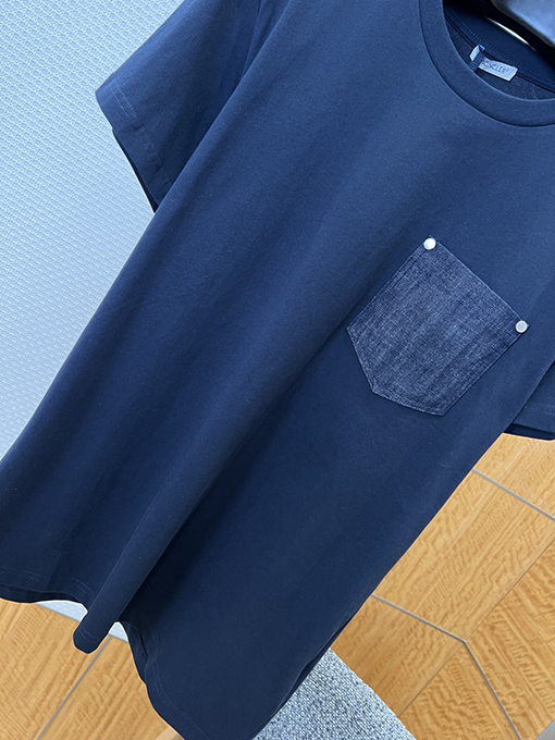 モンクレールコピー アームバンド付きデニムポケット付き半袖Tシャツ
