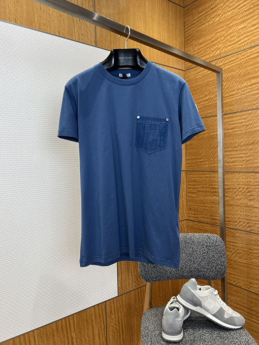 モンクレールコピー アームバンド付きデニムポケット付き半袖Tシャツ