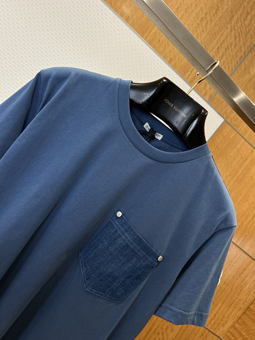 モンクレールコピー アームバンド付きデニムポケット付き半袖Tシャツ