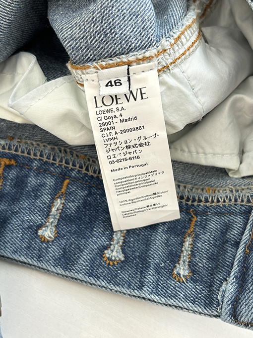 ロエベブランドスーパーコピー Anagram デニム刺繍ジーンズ