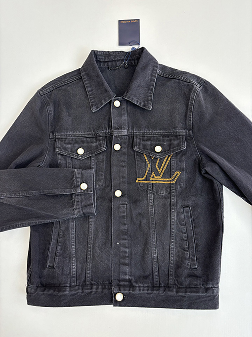 ルイヴィトン LV 折り襟付きの新作ウォッシュドデニムジャケット