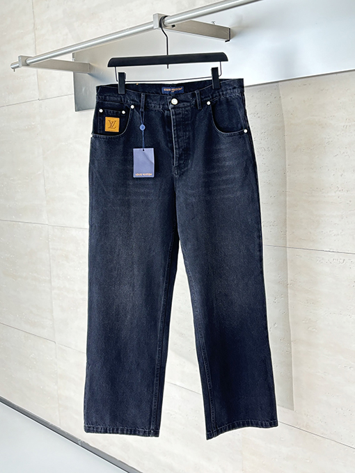 ルイヴィトンコピーLV 新作ストレートレッグウォッシュドデニムジーンズ