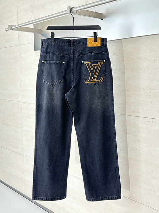 ルイヴィトンコピーLV 新作ストレートレッグウォッシュドデニムジーンズ