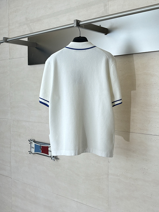 ルイヴィトンブランドコピー ワッフルプリントのカラーブロックニット半袖カーディガン