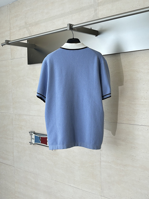 ルイヴィトンブランドコピー ワッフルプリントのカラーブロックニット半袖カーディガン