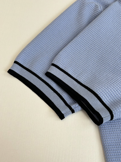 ルイヴィトンブランドコピー ワッフルプリントのカラーブロックニット半袖カーディガン