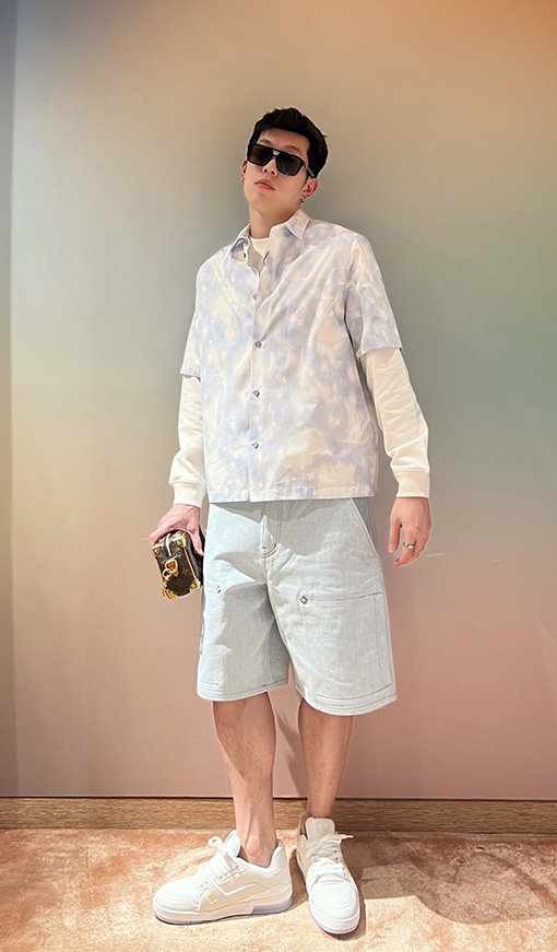 ルイヴィトン 刺繍りデニムショートパンツ