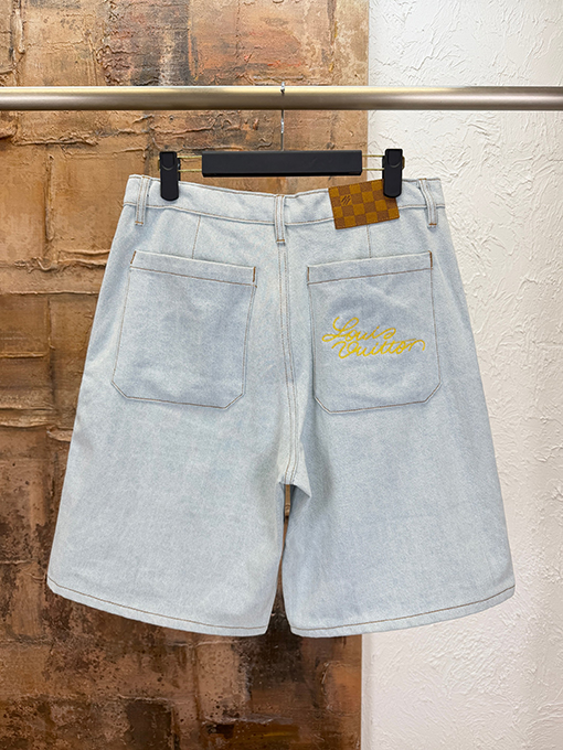ルイヴィトン 刺繍りデニムショートパンツ