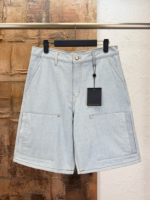 ルイヴィトン 刺繍りデニムショートパンツ
