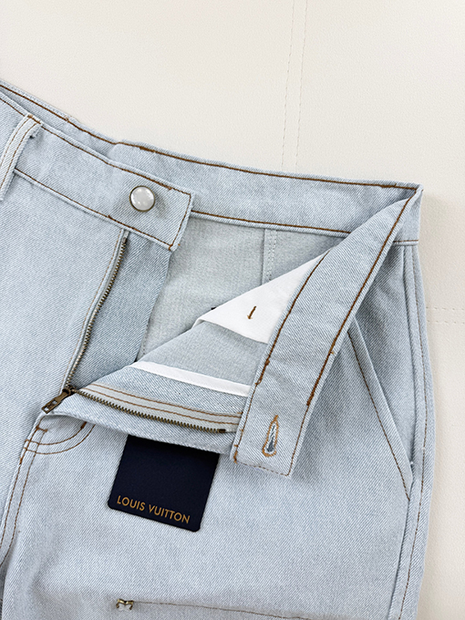 ルイヴィトン 刺繍りデニムショートパンツ