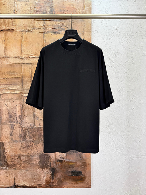 クロムハーツブランドコピー アップリケ刺繍り半袖Tシャツ