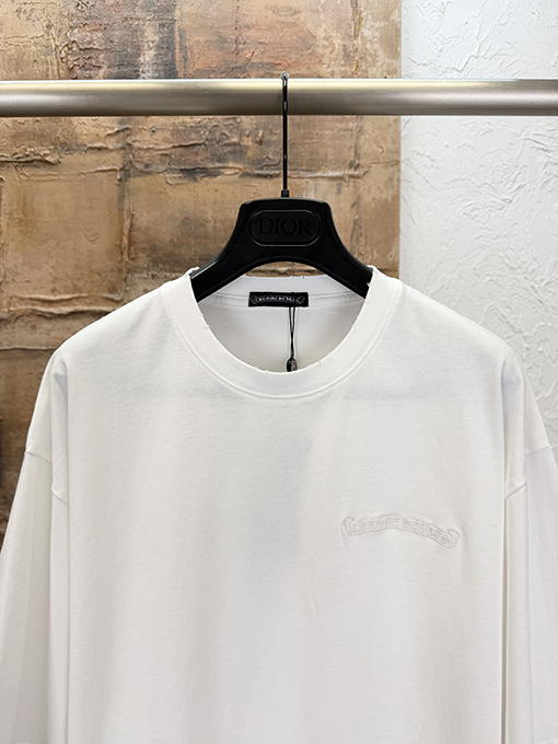 クロムハーツブランドコピー アップリケ刺繍り半袖Tシャツ