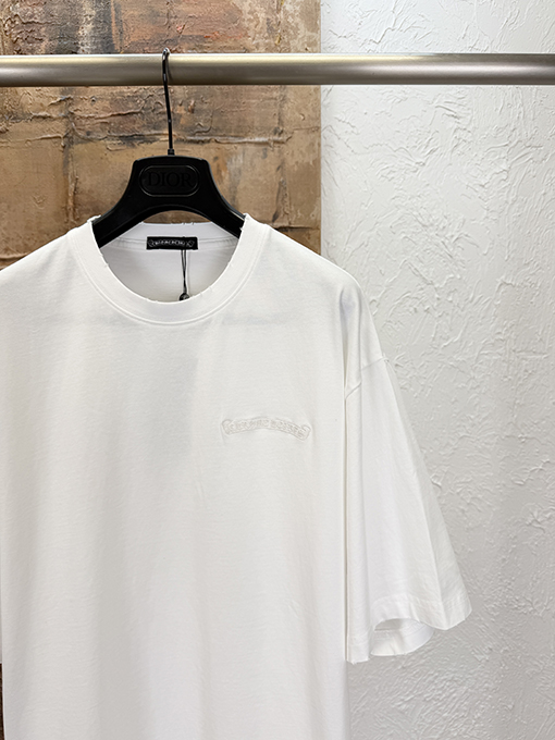 クロムハーツブランドコピー アップリケ刺繍り半袖Tシャツ