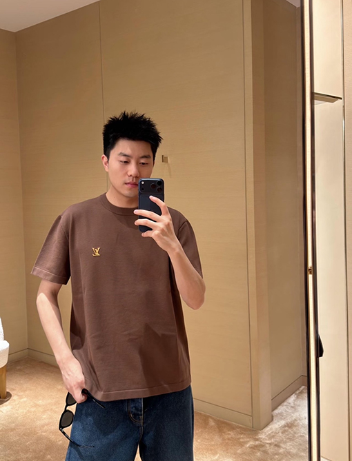 ルイヴィトンコピー LV ロゴりニット半袖Tシャツ