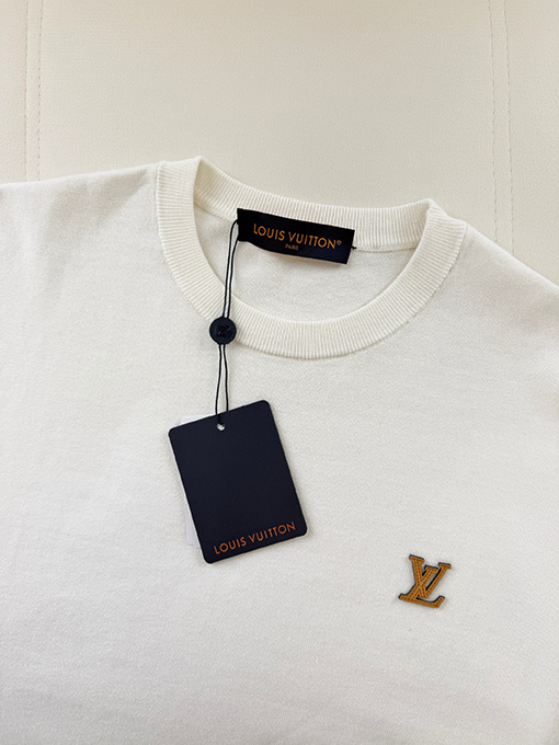 ルイヴィトンコピー LV ロゴりニット半袖Tシャツ