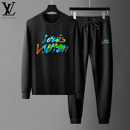 ルイヴィトン LOUIS VUITTON 最新の人気のトレンドクルーネックのスウェットシャツとパンツのセット