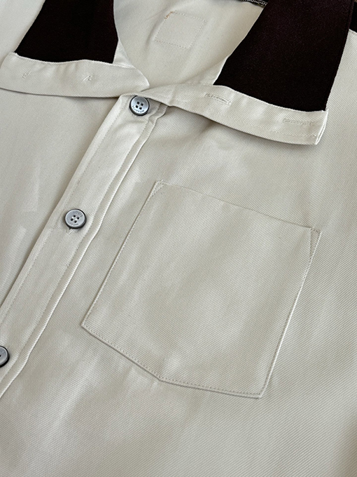 ルイヴィトンブランドスーパーコピー LOUIS VUITTON 新作カラーブロック織りリボンロゴ入り半袖シャツ