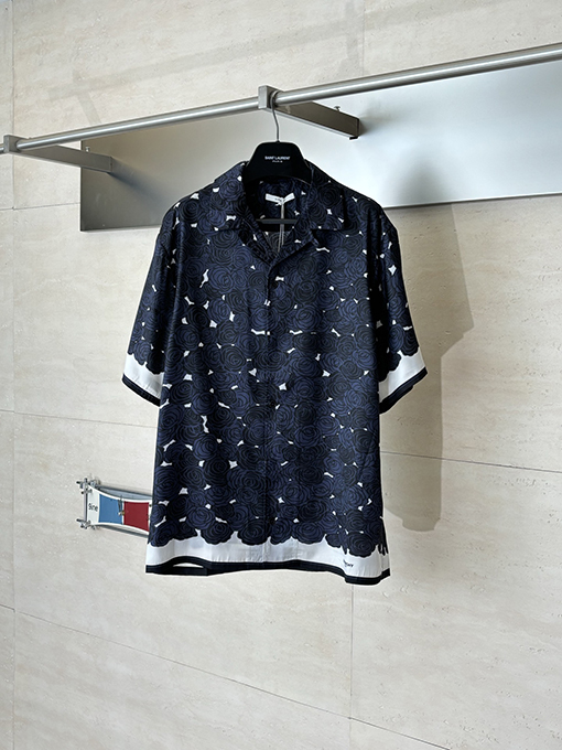 ジバンシイコピー 春夏コレクション ローズプリント ボウリング半袖シャツ