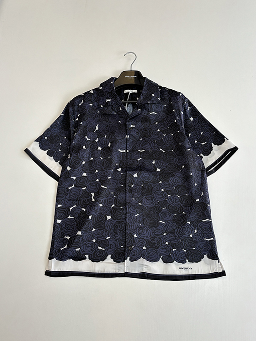 ジバンシイコピー 春夏コレクション ローズプリント ボウリング半袖シャツ
