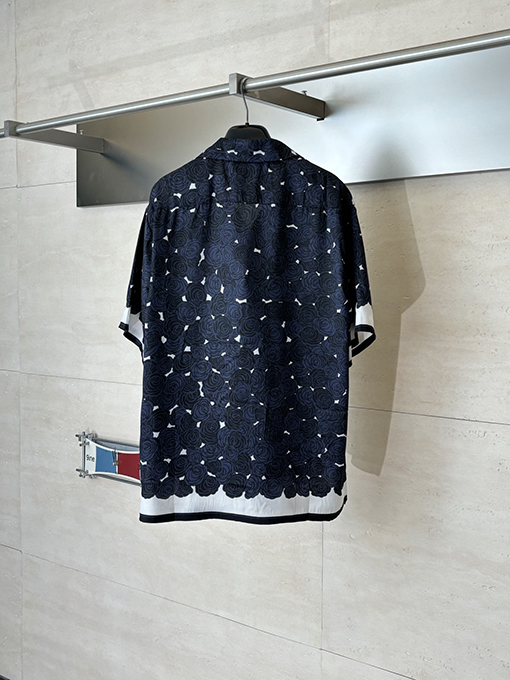 ジバンシイコピー 春夏コレクション ローズプリント ボウリング半袖シャツ