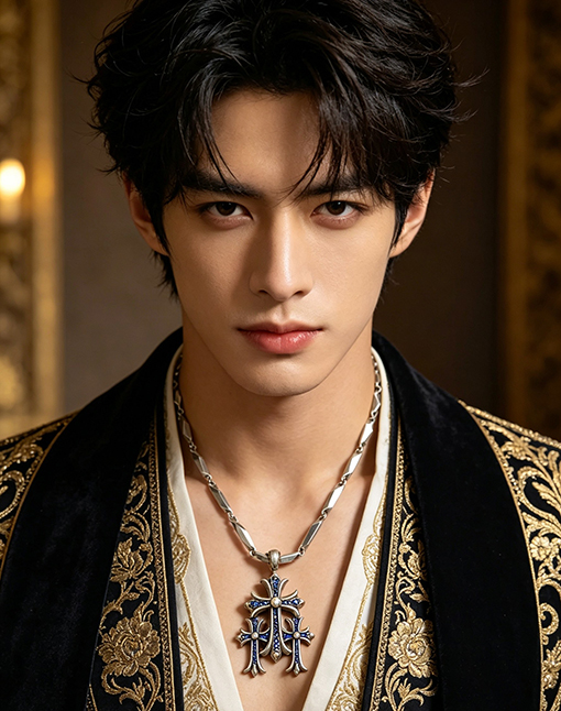 クロムハーツブランドスーパーコピー ヴィンテージシルバーのトリプルクロスペンダントネックレス