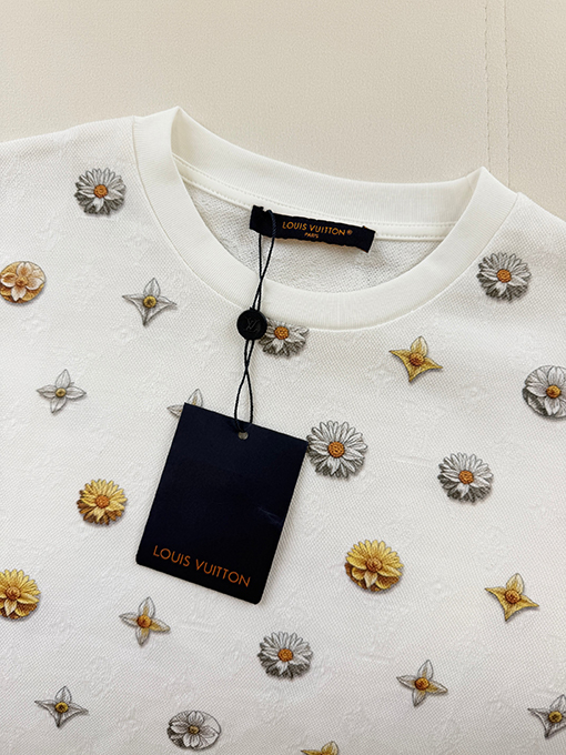 ルイヴィトン 花柄ジャカード織りの半袖Tシャツ