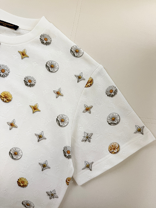 ルイヴィトン 花柄ジャカード織りの半袖Tシャツ