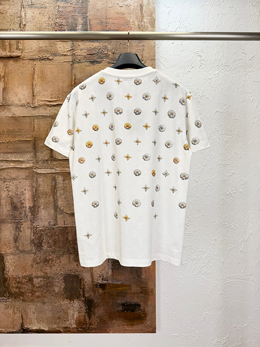 ルイヴィトン 花柄ジャカード織りの半袖Tシャツ
