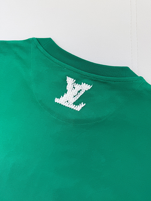 ルイヴィトン LOUIS VUITTON ウール刺繍りレター半袖Tシャツ