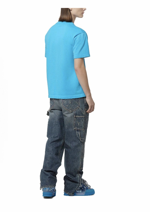 ルイヴィトン LOUIS VUITTON 刺繍ピンロゴ入りニット半袖Tシャツ