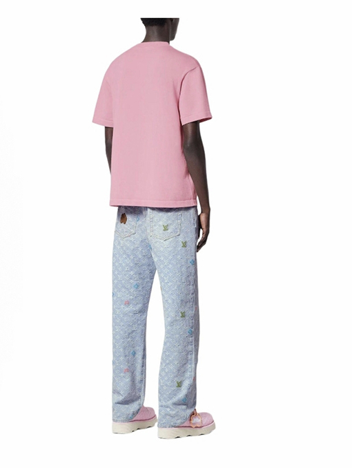 ルイヴィトン LOUIS VUITTON 刺繍ピンロゴ入りニット半袖Tシャツ