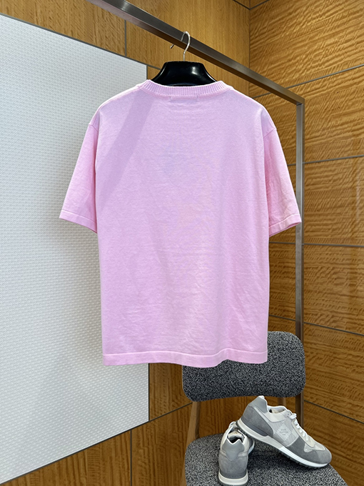 ルイヴィトン LOUIS VUITTON 刺繍ピンロゴ入りニット半袖Tシャツ