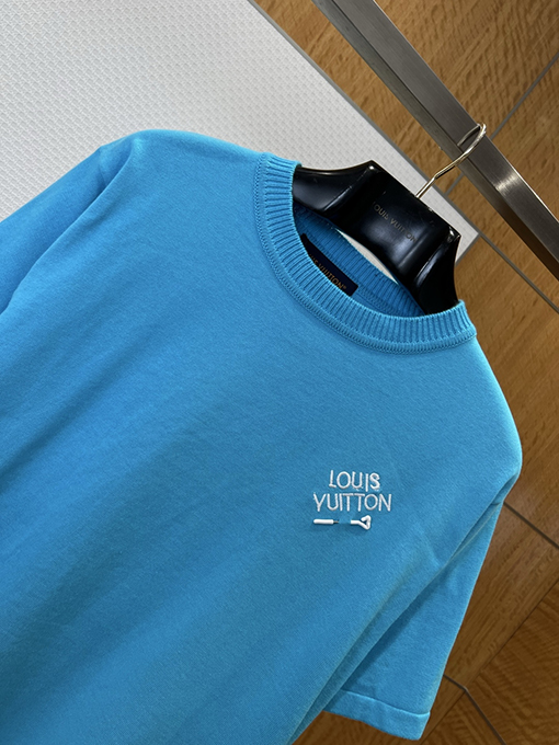 ルイヴィトン LOUIS VUITTON 刺繍ピンロゴ入りニット半袖Tシャツ