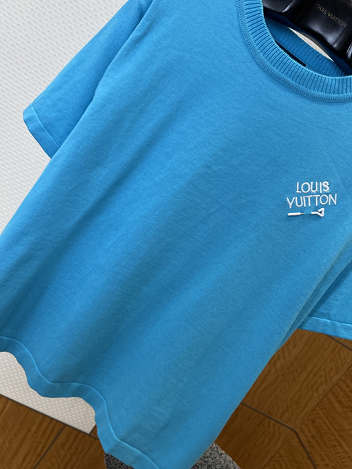 ルイヴィトン LOUIS VUITTON 刺繍ピンロゴ入りニット半袖Tシャツ
