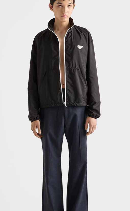 プラダスーパーコピー 新作カラーブロックデザインのフード付きトレンチコートジャケット