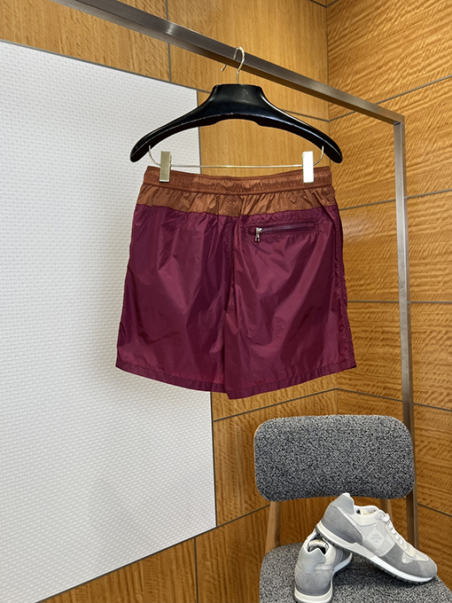 モンクレールブランドスーパーコピー ロゴプリント入りカラーブロックデザインのドローストリング付きカジュアルショーツ