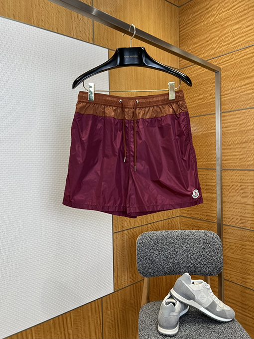 モンクレールブランドスーパーコピー ロゴプリント入りカラーブロックデザインのドローストリング付きカジュアルショーツ