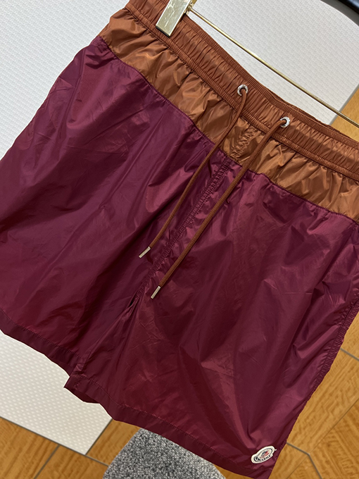 モンクレールブランドスーパーコピー ロゴプリント入りカラーブロックデザインのドローストリング付きカジュアルショーツ