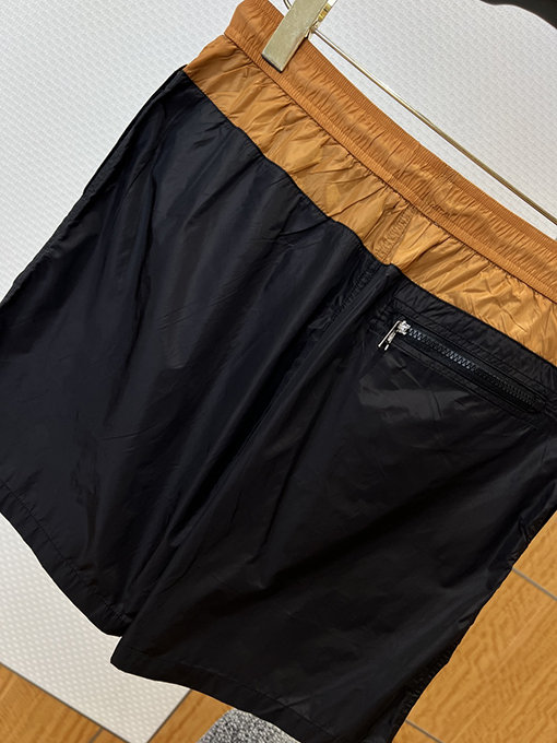 モンクレールブランドスーパーコピー ロゴプリント入りカラーブロックデザインのドローストリング付きカジュアルショーツ